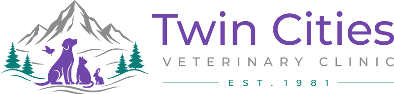 Twin Cities Veterinary Clinic logo and branding representing compassionate veterinary care in Alaska